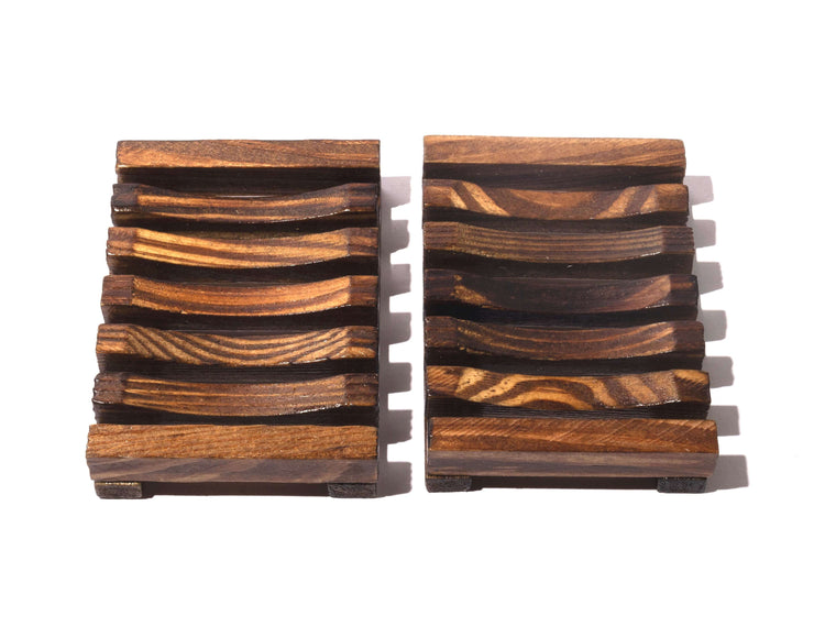 Bamboo Slatted Soap Dish - Dark Stain | Raw Natural Soap